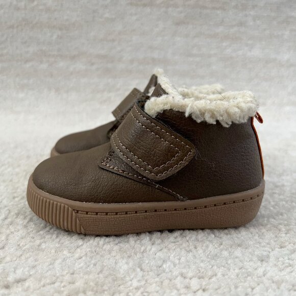 Carter’s Chatham Toddler Boys Brown Faux Shearling Fashion Boots Shoes 5 - Picture 1 of 8